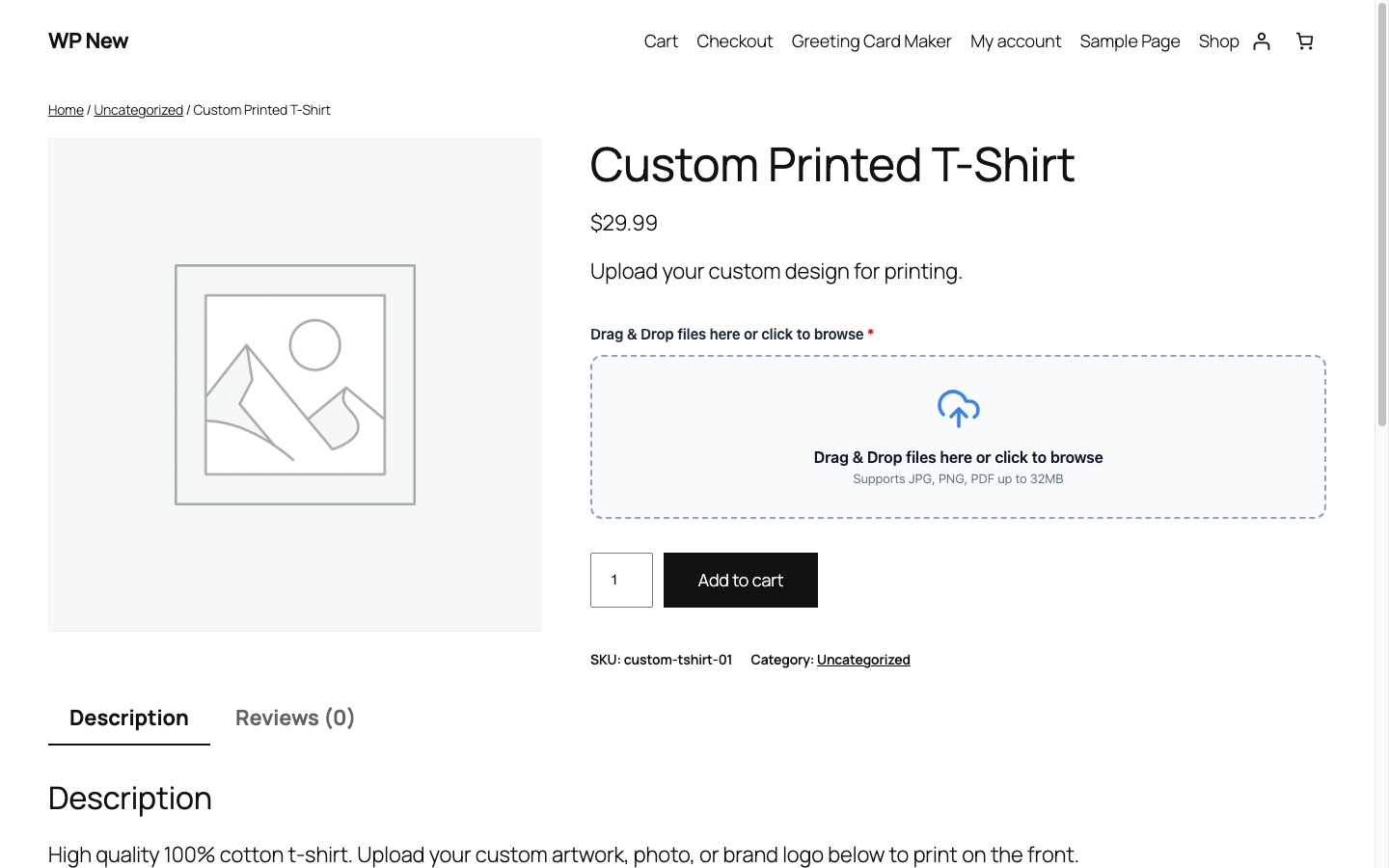 Drag & Drop File Upload Dropzone Live on Single Product Page