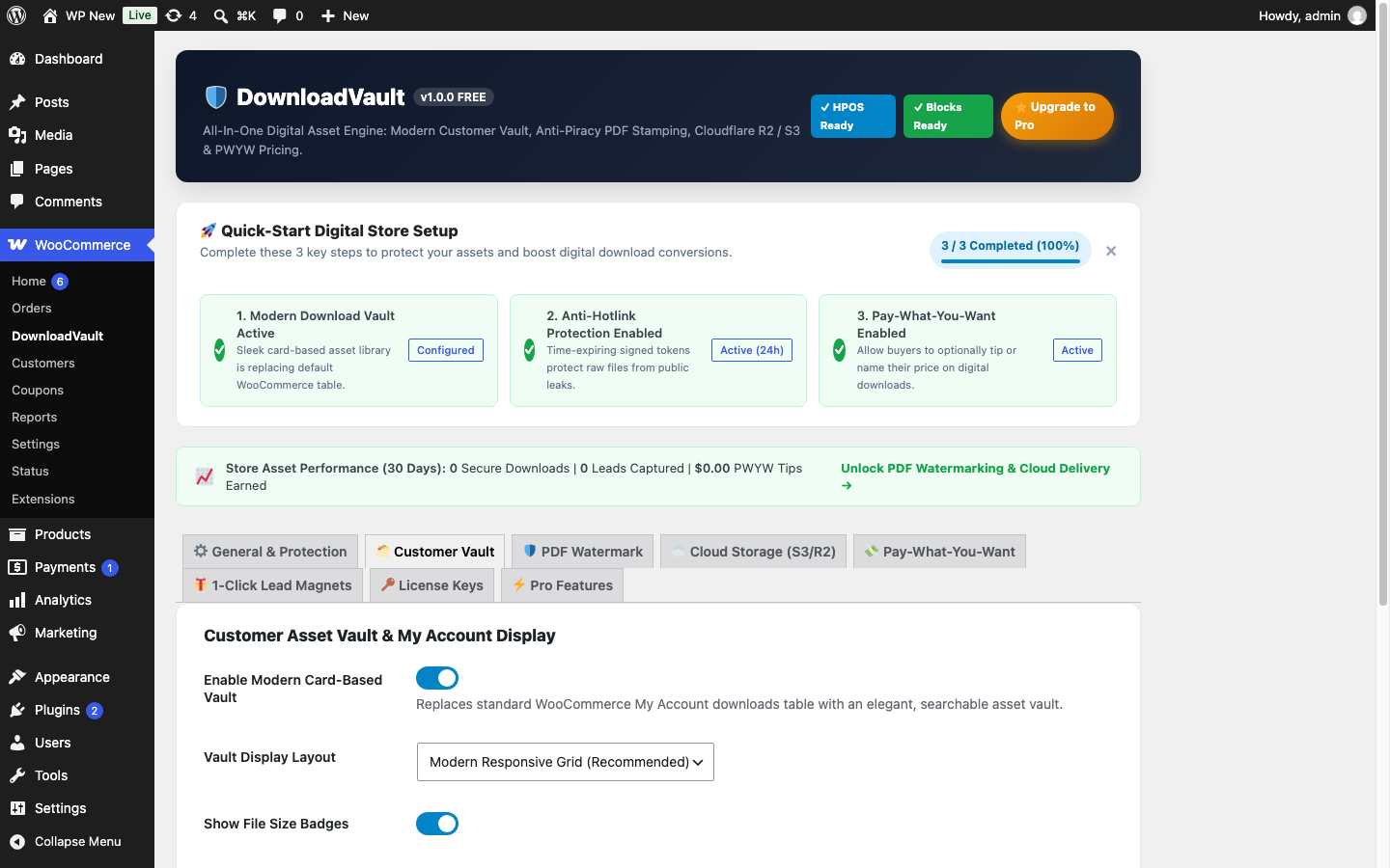 DownloadVault Customer Vault & My Account Grid Display Customizer