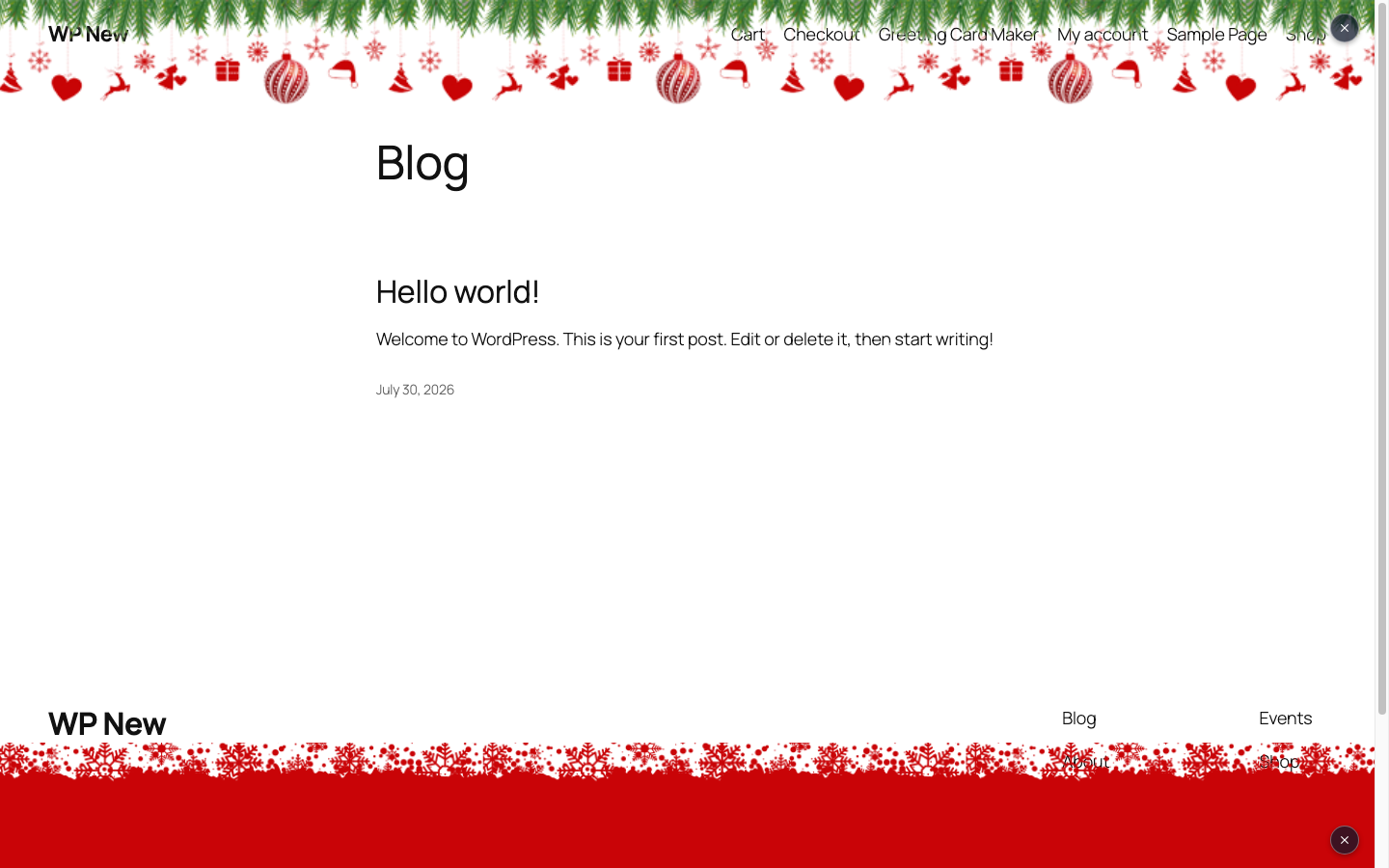 Rs Christmas Trees Live Frontend: Seamless Full-Width Pine Garland & Winter Border